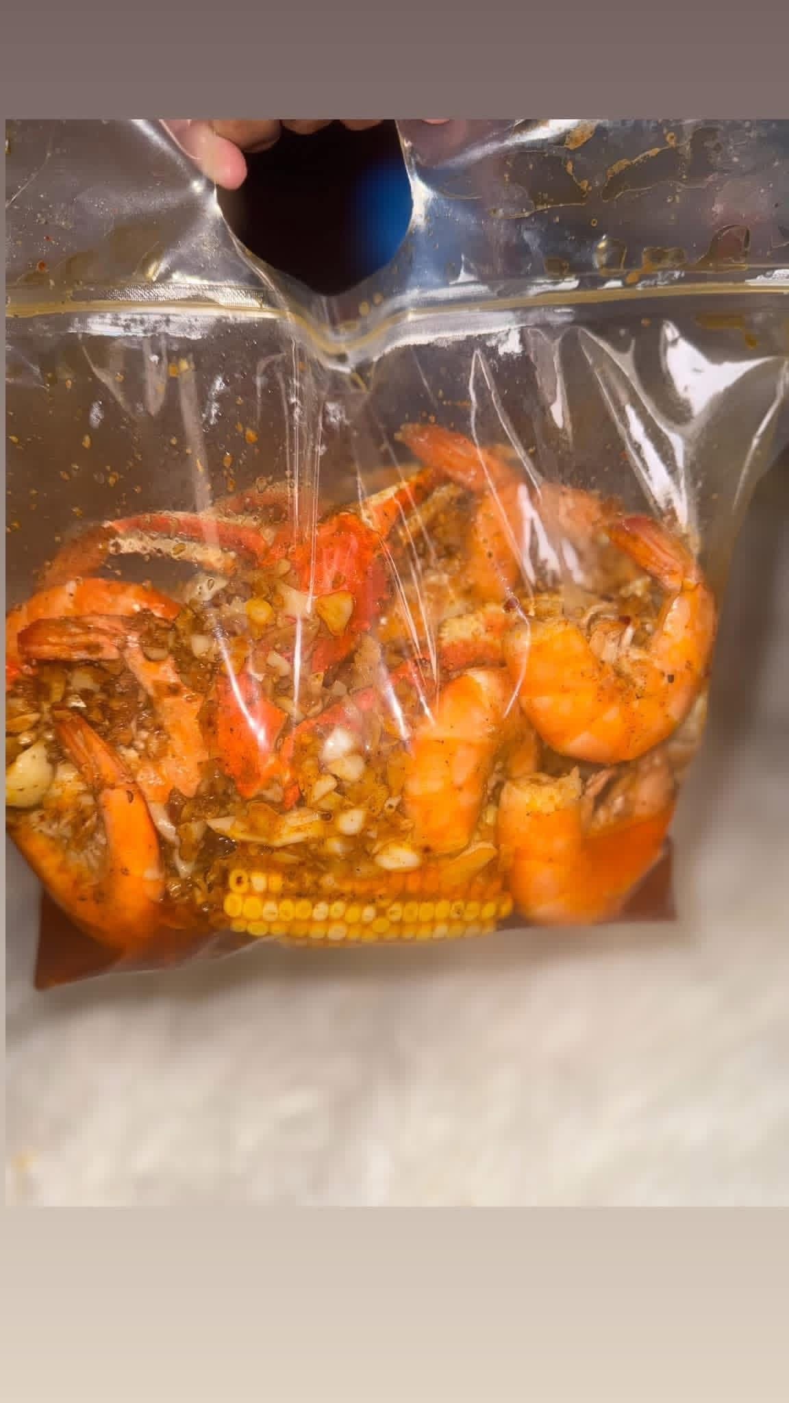 Xl seafood bag feeds 3 people