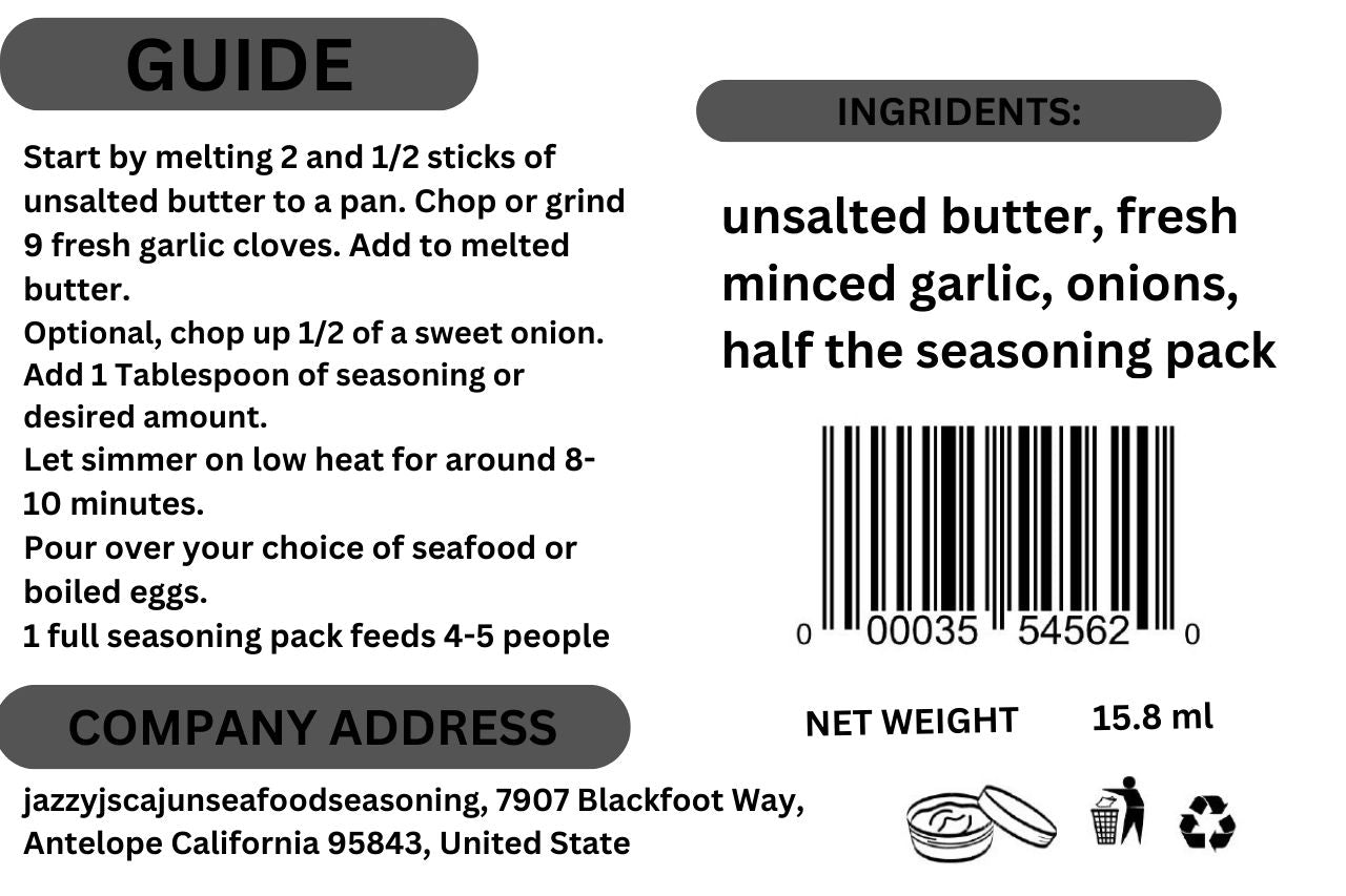 Jazzyjs cajun seafood seasoning Mild