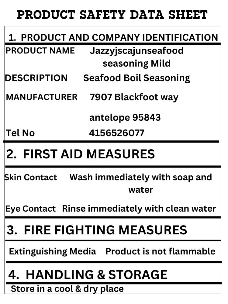 Jazzyjs cajun seafood seasoning Mild